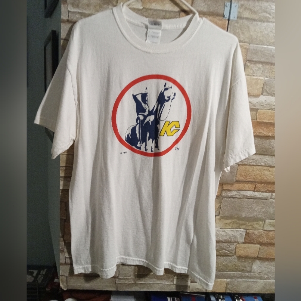 Kansas City Scouts Bud Light retro Hockey Mens L white T-Shirt